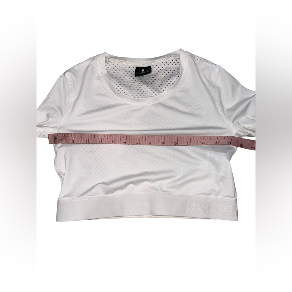 Nike Pro HyperCool White Mesh Long Sleeve Crop Top Size Small - Picture 3 of 7